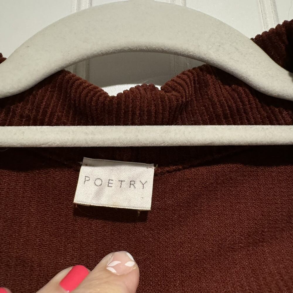 Poetry Half Zip Pullover Jacket Corduroy Rust Lagenlook Hemp Cotton Yak Size 12 - Picture 5 of 7